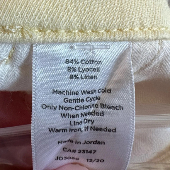 NWT Talbots SuperSoft Cargo Pants Linen Blend High Waist Crop Yellow Women’s 6 - Picture 7 of 12